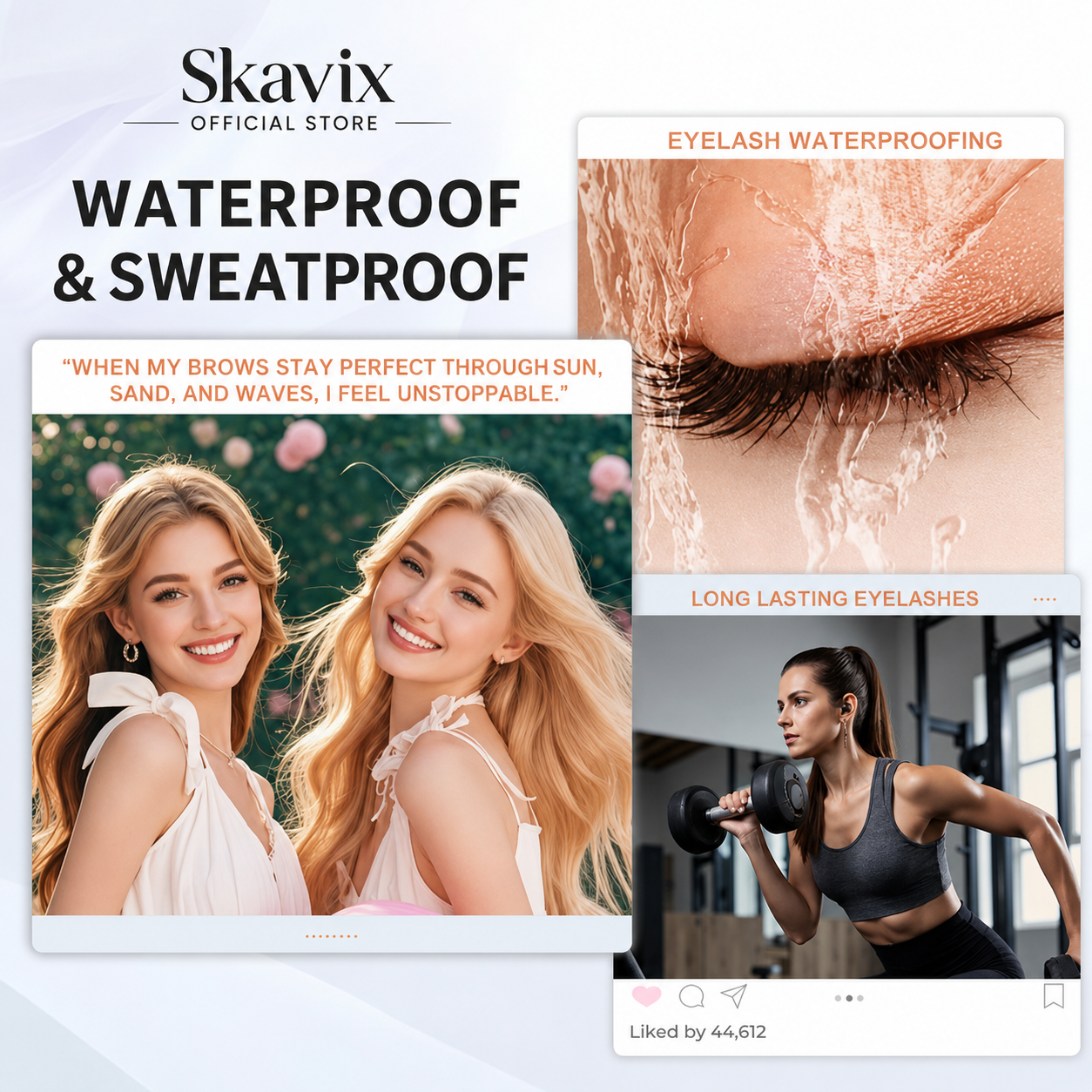 Skavix 24H Waterproof Mascara for Smudge-Proof, Voluminous & Defined Lashes