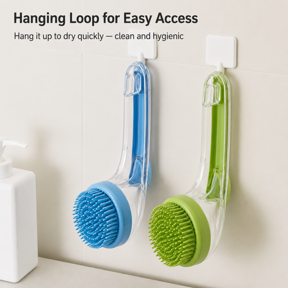 2-in-1 Pet Bath Brush with Soap Dispenser for Dogs & Cats