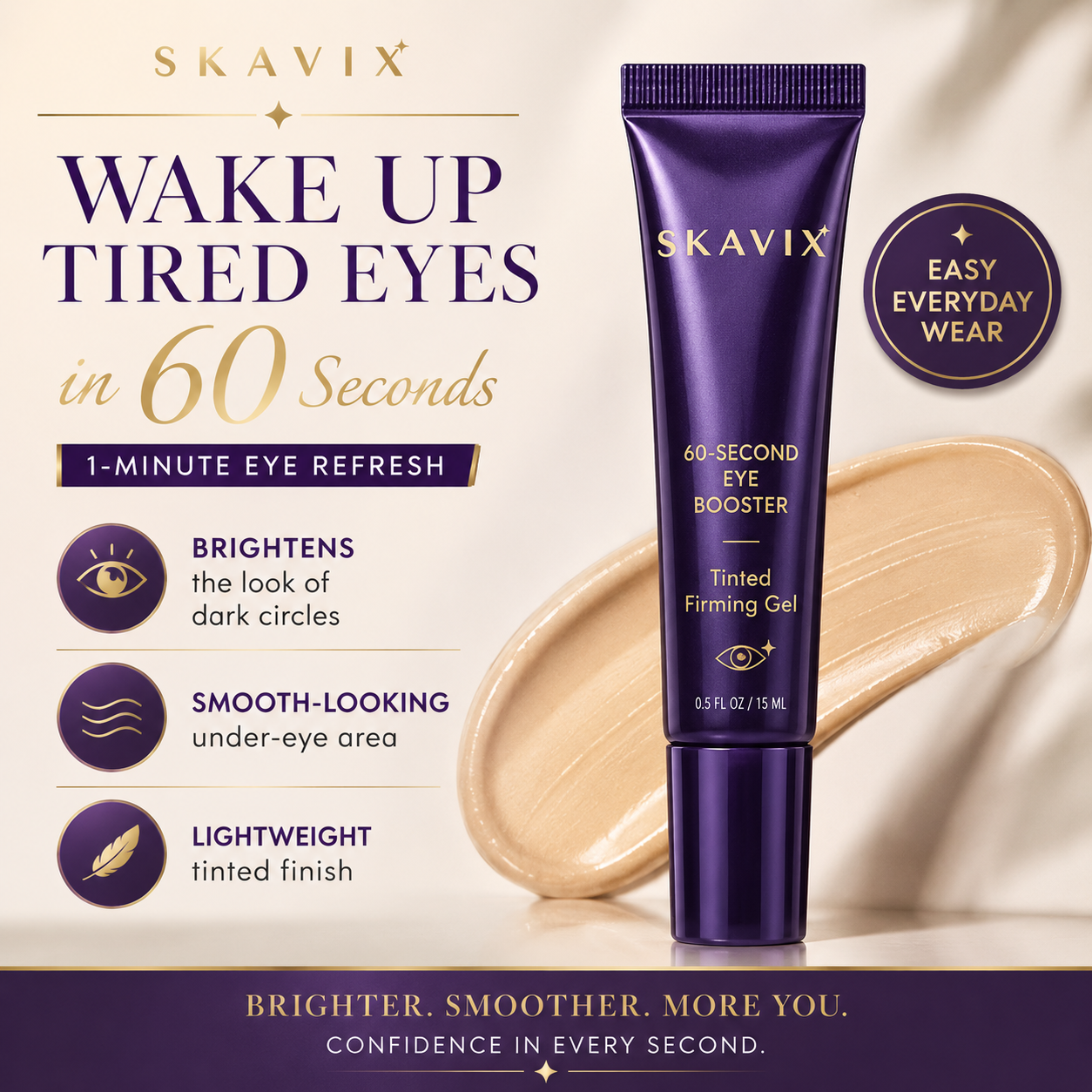 Skavix 60-Second Age-Defying Eye Gel – Brighter, Smoother-Looking Eyes