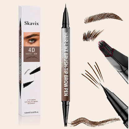 Skavix 2-in-1 Waterproof Microblading Brow Pen – Natural Hair-Like Strokes & All-Day Wear