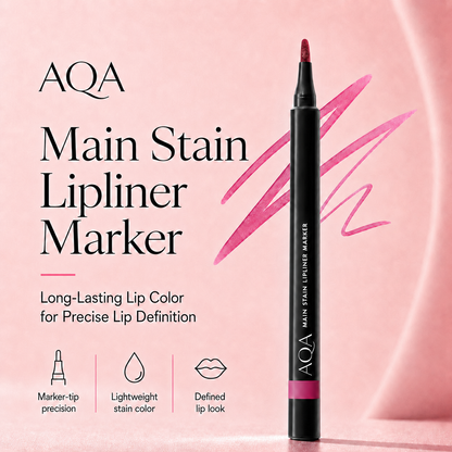 AQA Main Stain Lipliner Marker, Long-Lasting Lip Stain Pen for Defining, Shaping & Filling Lips