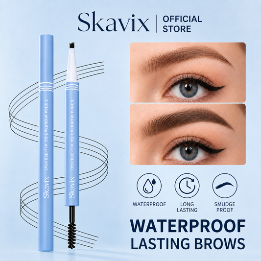 Skavix 2-in-1 Waterproof Brow Pen & Tinted Gel Duo – Natural Microblading-Inspired Brows in Seconds