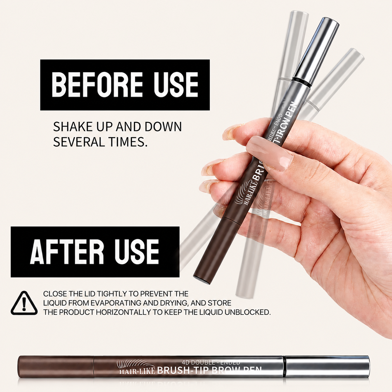 Skavix 2-in-1 Waterproof Microblading Brow Pen – Natural Hair-Like Strokes & All-Day Wear