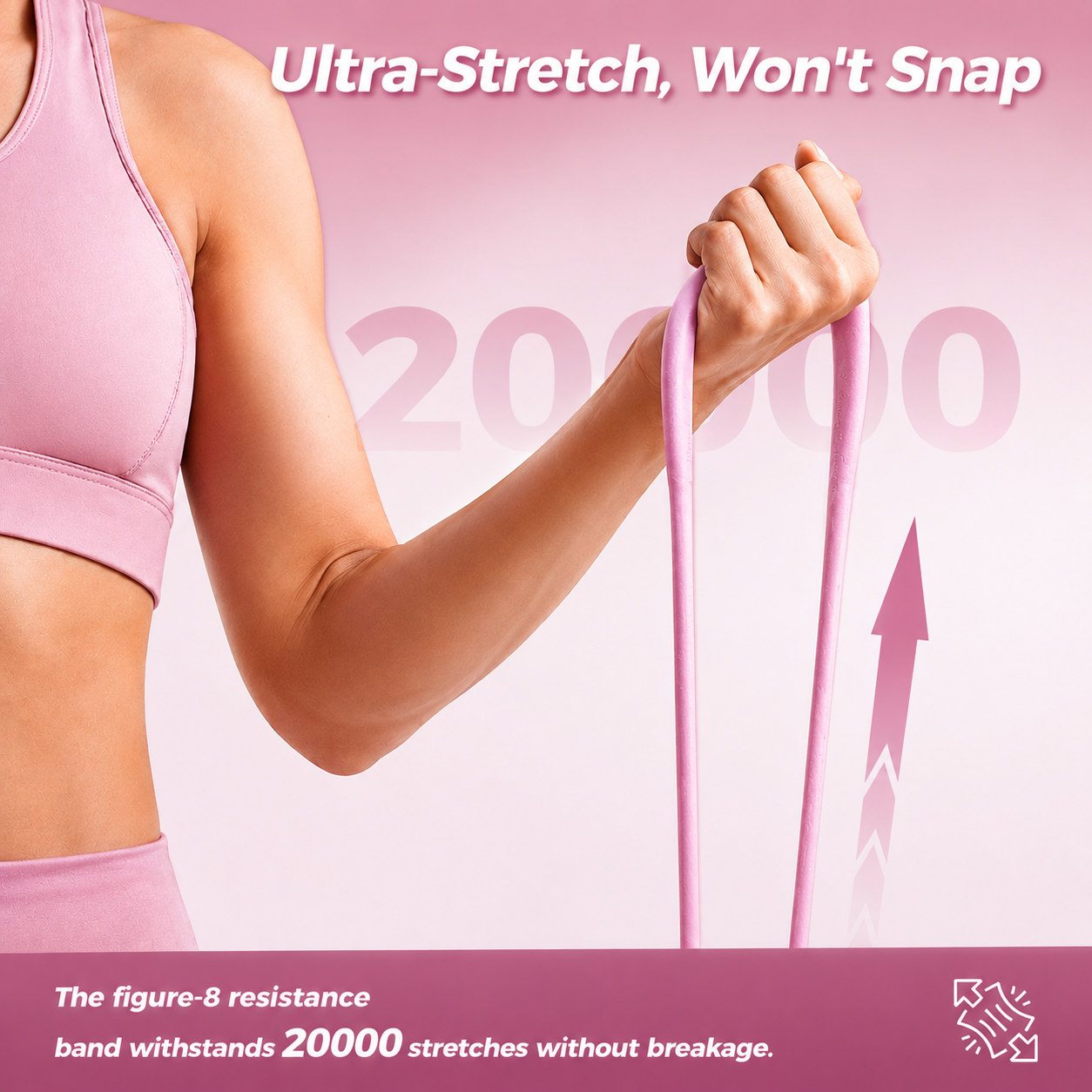 SummerVibes Figure 8 Resistance Band for Women – TPE Arm, Chest & Back Workout Expander