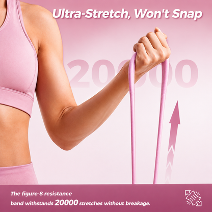 SummerVibes Figure 8 Resistance Band for Women – TPE Arm, Chest & Back Workout Expander