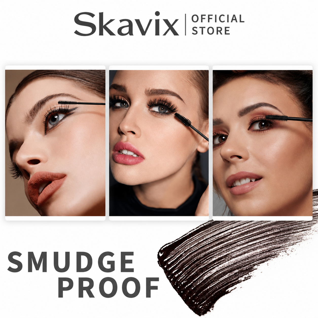 Skavix 24H Waterproof Mascara for Smudge-Proof, Voluminous & Defined Lashes