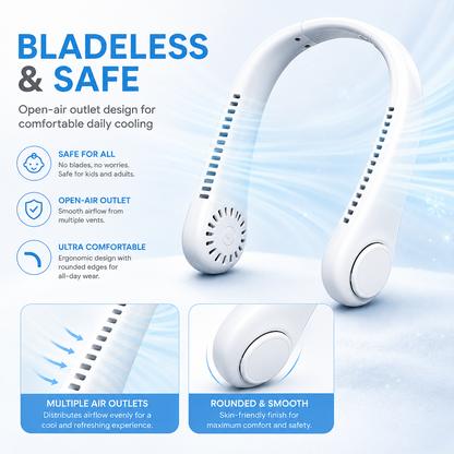 Hands-Free Portable Neck Fan – Lightweight Wearable Cooling for Summer Travel, Outdoor Activities & Everyday Comfort