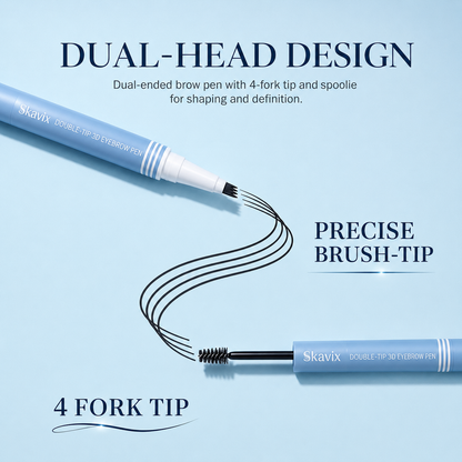 Skavix 2-in-1 Waterproof Brow Pen & Tinted Gel Duo – Natural Microblading-Inspired Brows in Seconds