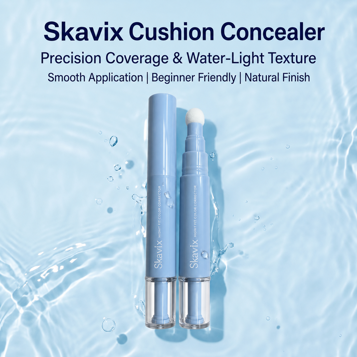 Skavix 2-in-1 Full Coverage Concealer & Powder Foundation – Smooth Full Coverage for Dark Circles, Spots & Fine Lines