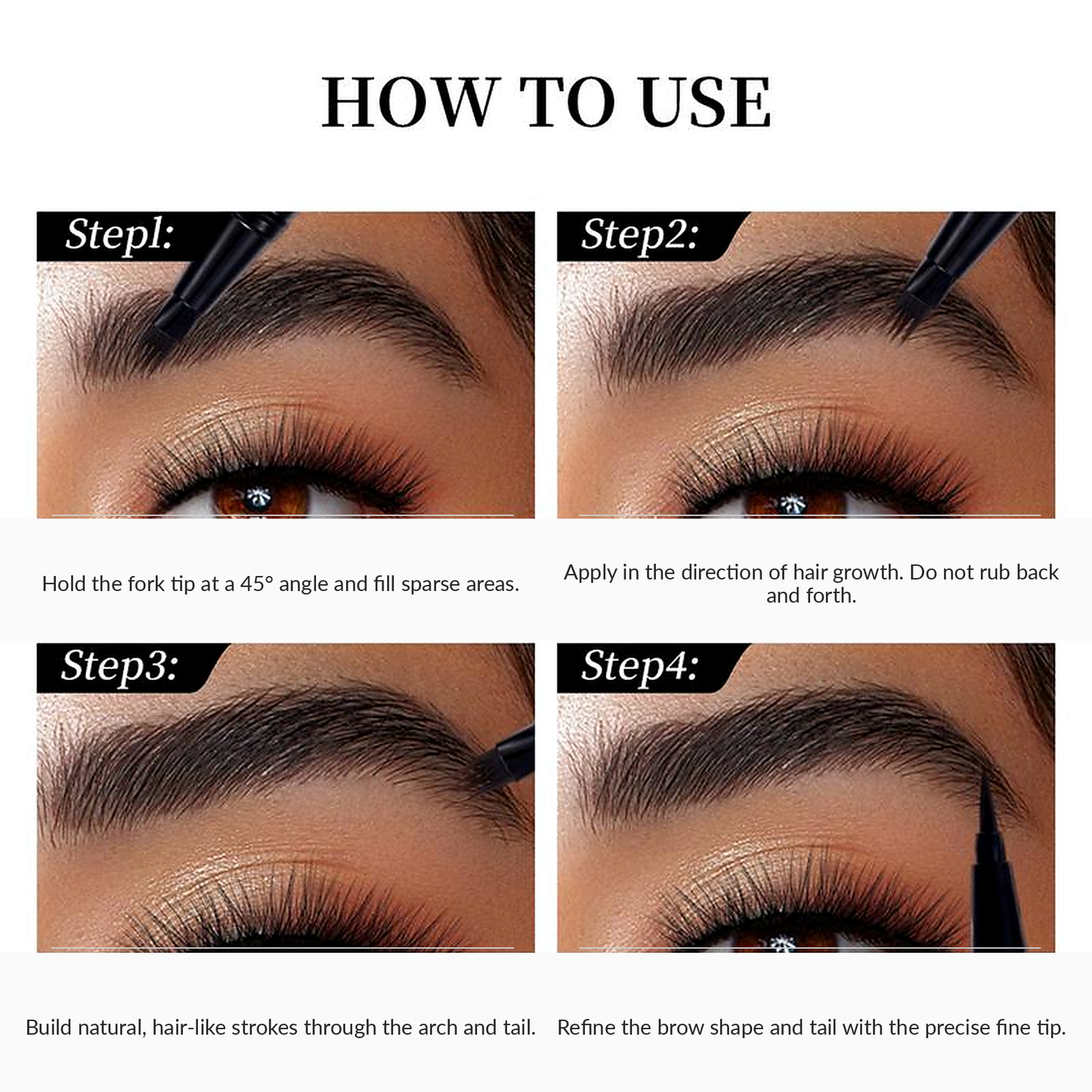 Skavix 2-in-1 4D Microblading Eyebrow Pen – Waterproof Dual-Ended Brow Pencil for Natural Hair-Like Strokes