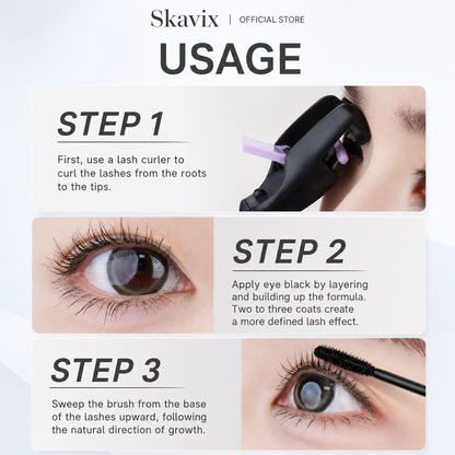 Skavix 24H Waterproof Mascara for Smudge-Proof, Voluminous & Defined Lashes