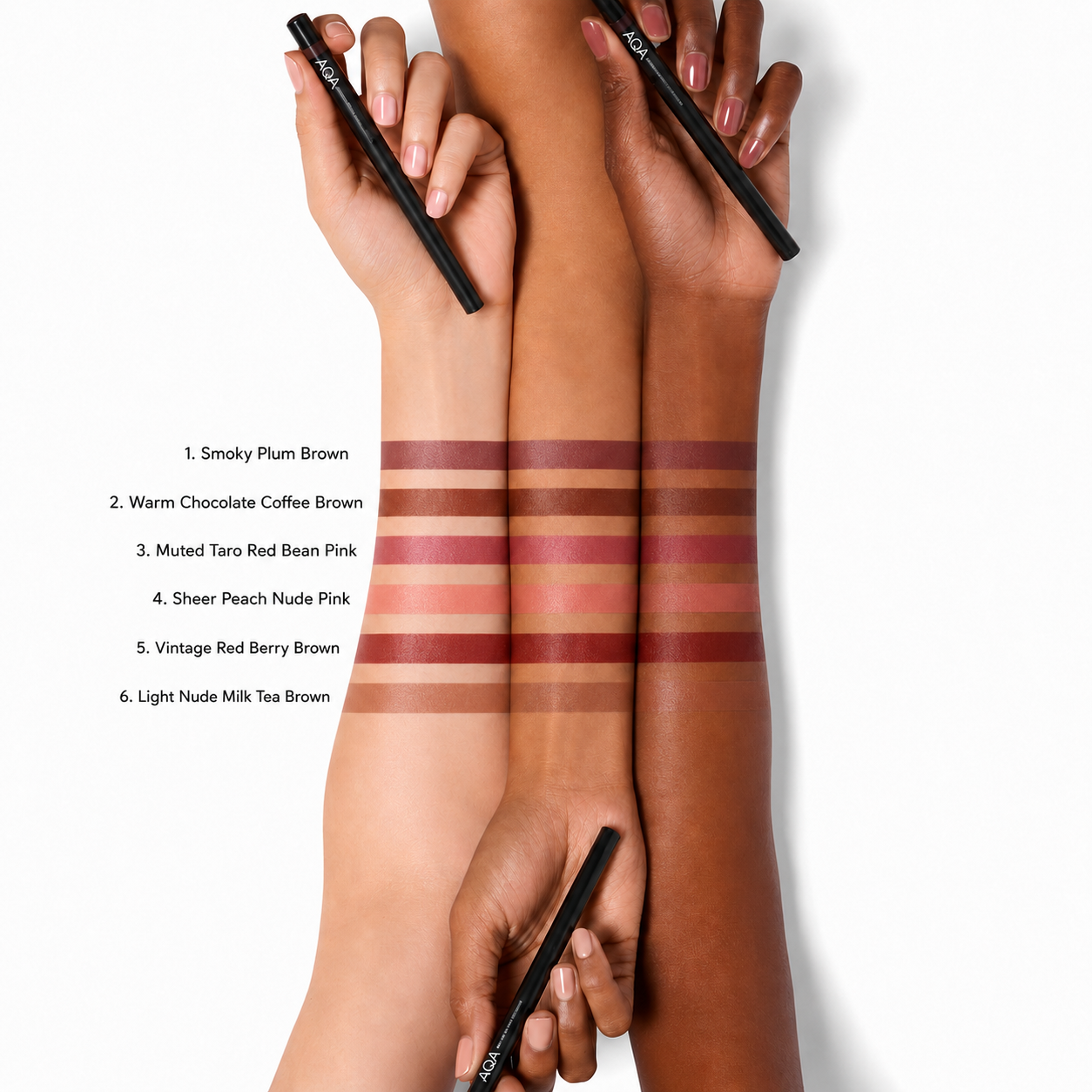 AQA Main Stain Lipliner Marker, Long-Lasting Lip Stain Pen for Defining, Shaping & Filling Lips