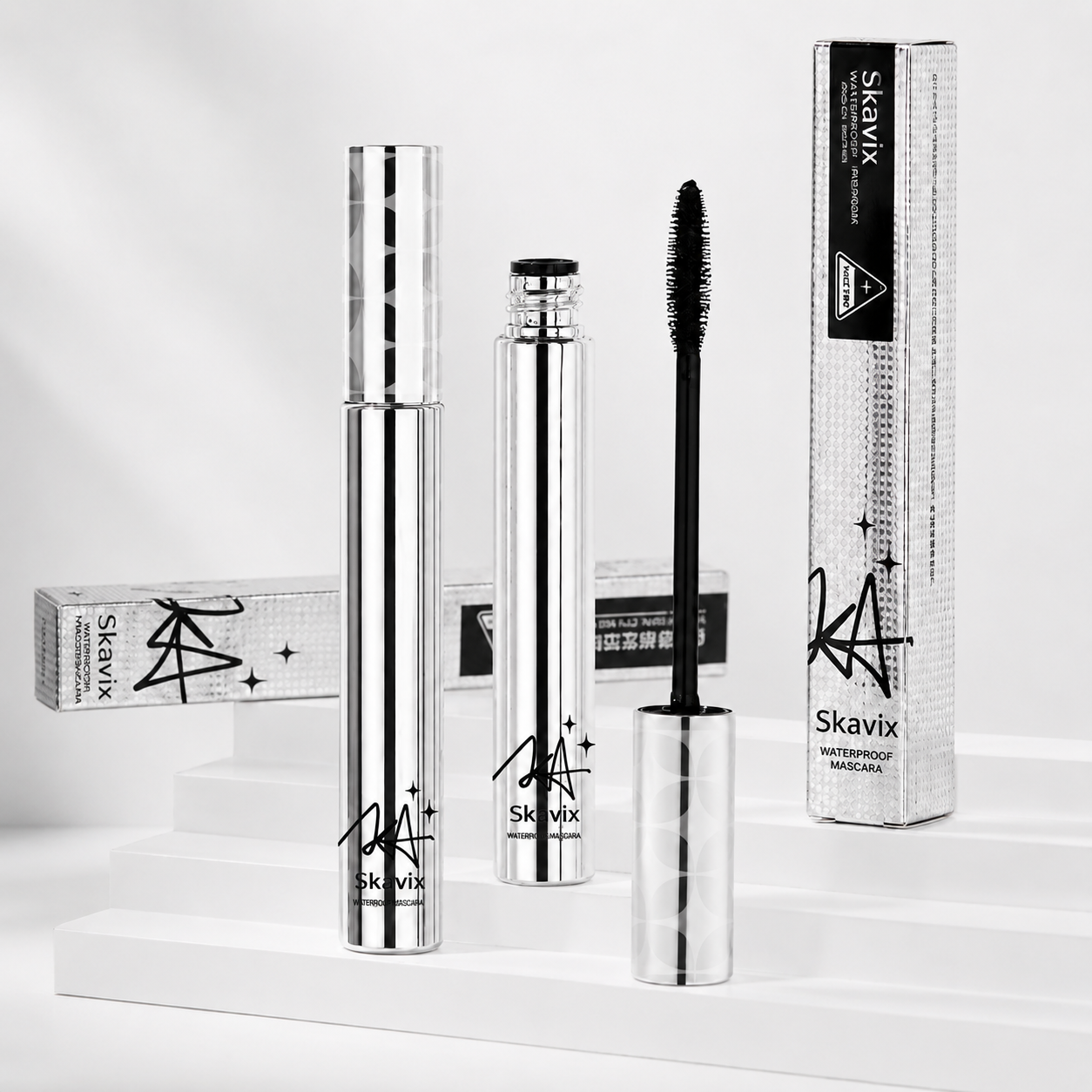 Skavix 24H Waterproof Mascara for Smudge-Proof, Voluminous & Defined Lashes