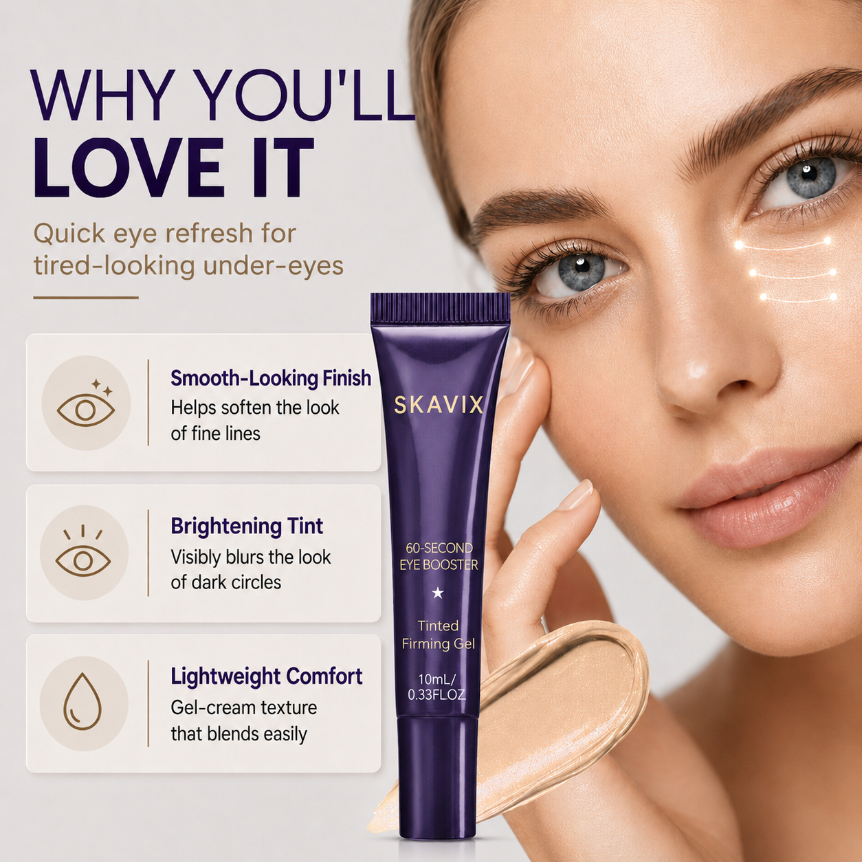 Skavix 60-Second Age-Defying Eye Gel – Brighter, Smoother-Looking Eyes