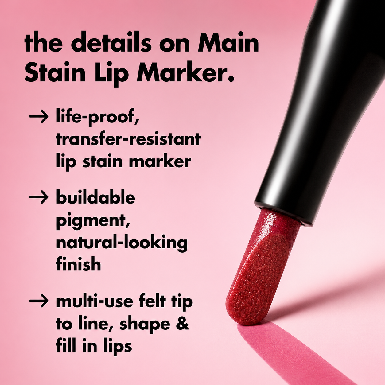 AQA Main Stain Lipliner Marker, Long-Lasting Lip Stain Pen for Defining, Shaping & Filling Lips