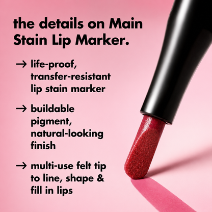 AQA Main Stain Lipliner Marker, Long-Lasting Lip Stain Pen for Defining, Shaping & Filling Lips