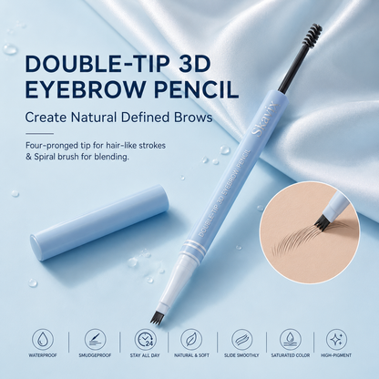 Skavix 2-in-1 Waterproof Brow Pen & Tinted Gel Duo – Natural Microblading-Inspired Brows in Seconds