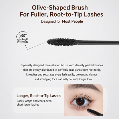 Skavix 24H Waterproof Mascara for Smudge-Proof, Voluminous & Defined Lashes