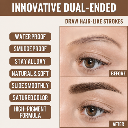 Skavix 2-in-1 Waterproof Microblading Brow Pen – Natural Hair-Like Strokes & All-Day Wear