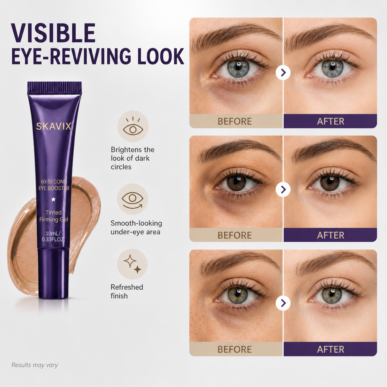 Skavix 60-Second Age-Defying Eye Gel – Brighter, Smoother-Looking Eyes