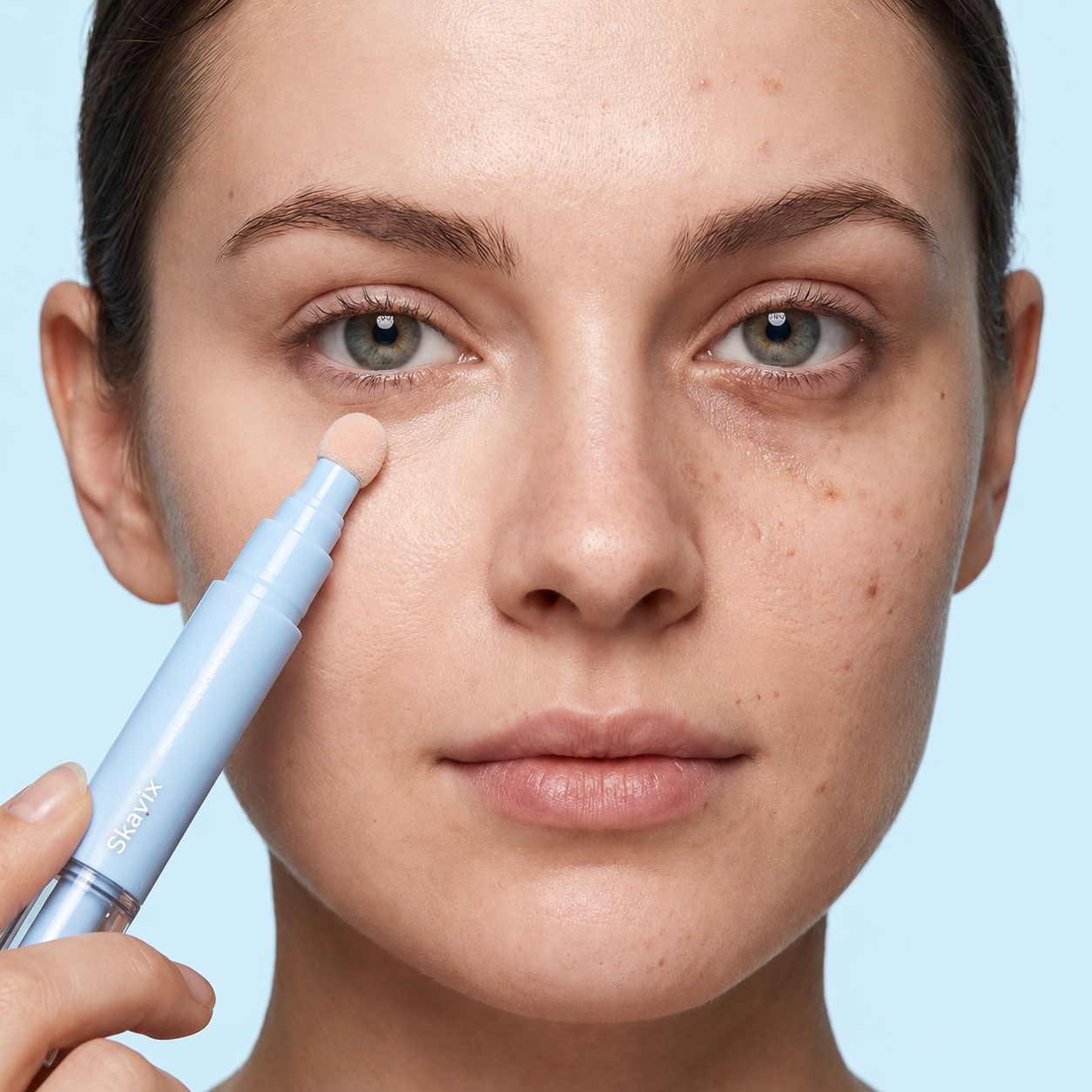 Skavix 2-in-1 Full Coverage Concealer & Powder Foundation – Smooth Full Coverage for Dark Circles, Spots & Fine Lines