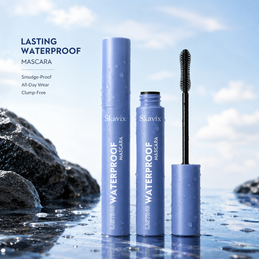 Skavix Waterproof Black Mascara for Fuller, Longer Lashes